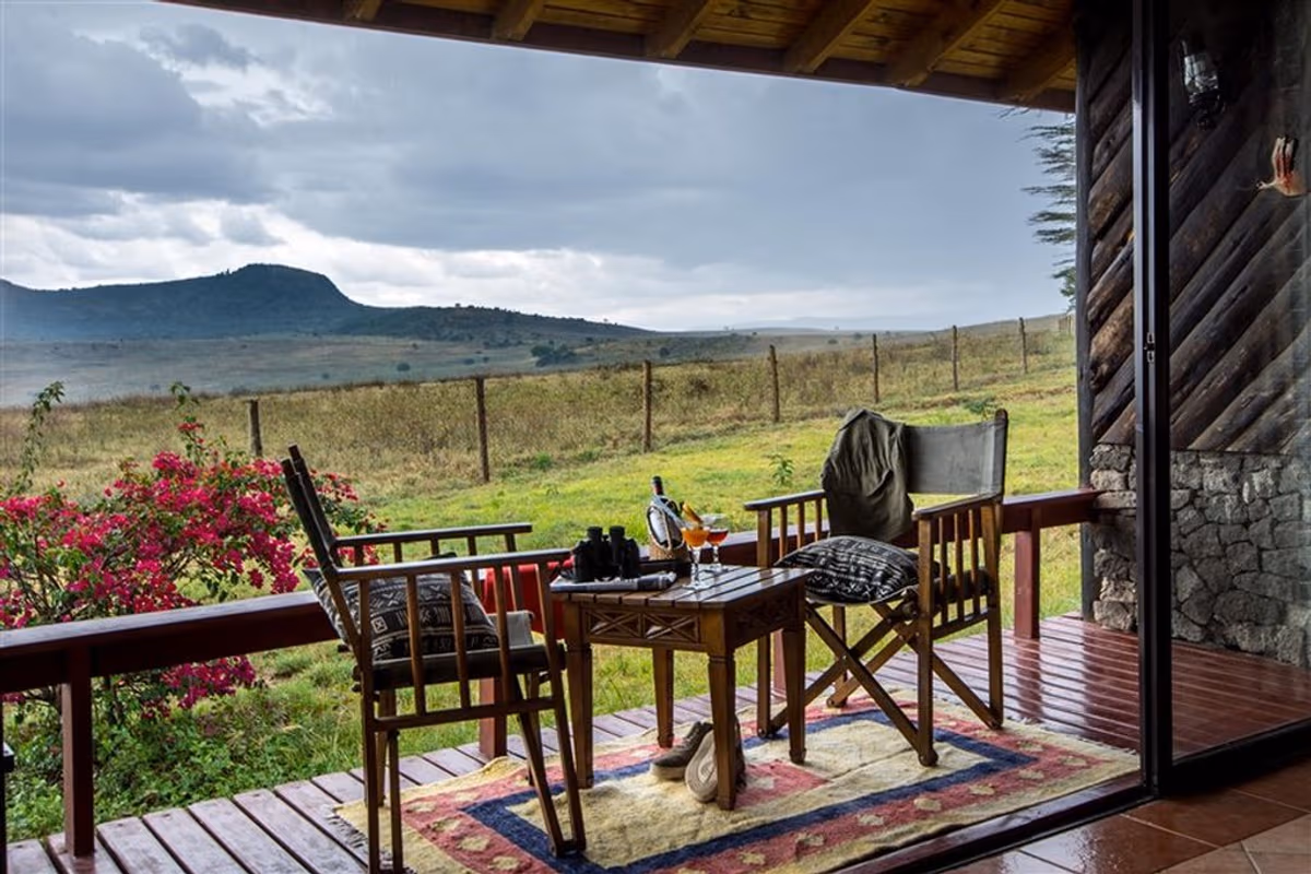 Lake Nakuru Lodge overlooking the surrounding savannah