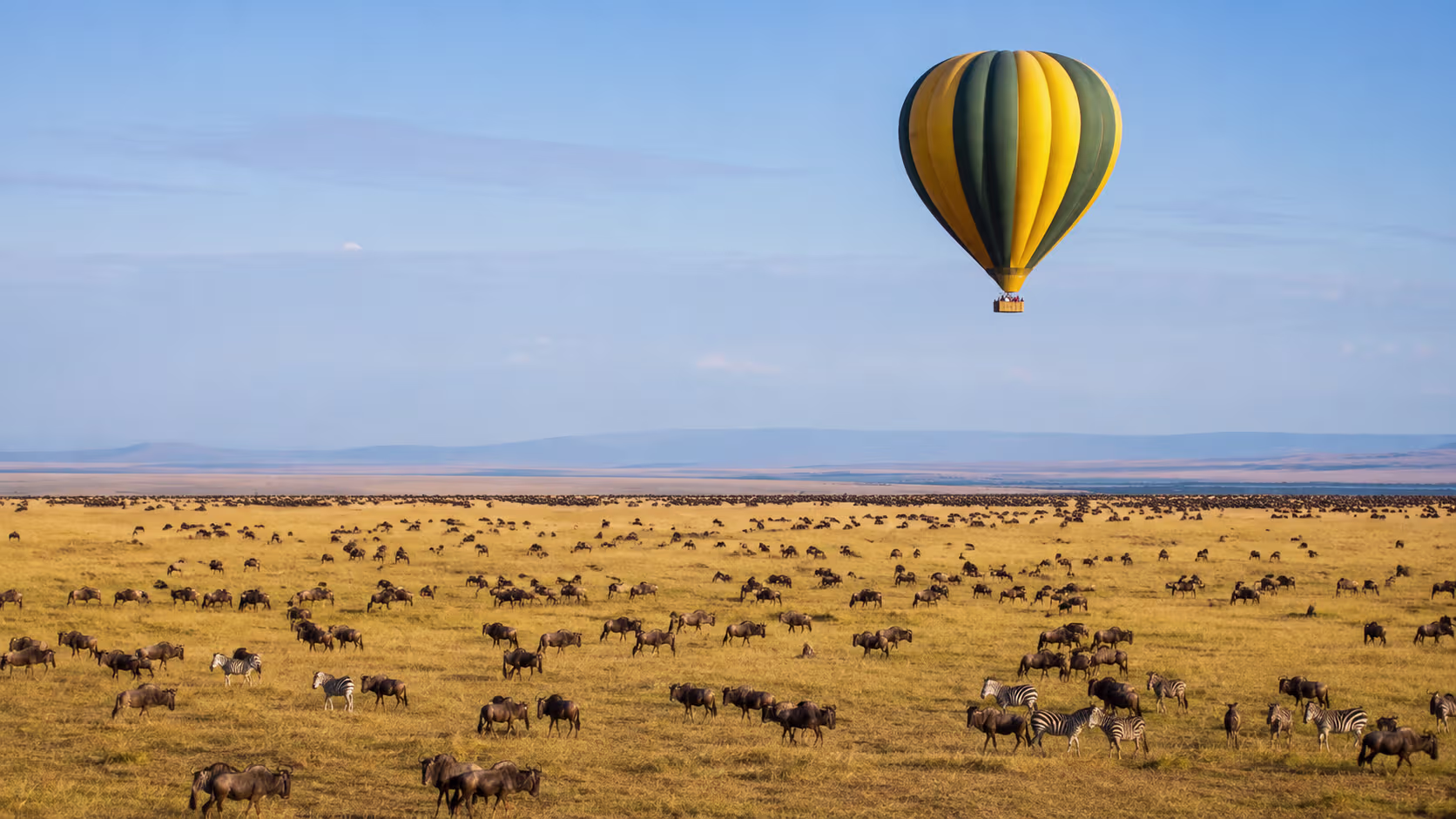 hot air balloon safari in serengeti during migration safari